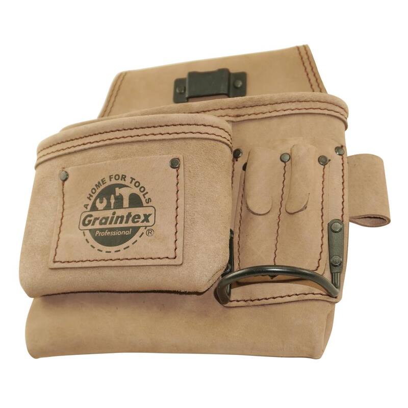Graintex 5-Pocket Left Handed Beige Top Grain Leather Tool Pouch - ST2255