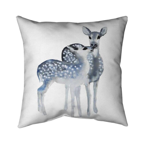 Fondo 20 x 20 in. Blue Fawns Love-Double Sided Print Indoor Pillow - FO2773774