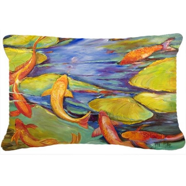 Carolines Treasures Carolines Treasures JMK1115PW1216 Koi Canvas Fabric Decorative Pillow - JMK1115PW1216