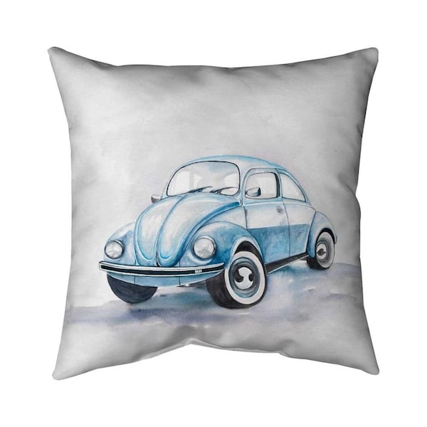 Fondo 26 x 26 in. Beetle Blue Car-Double Sided Print Indoor Pillow - FO2791784