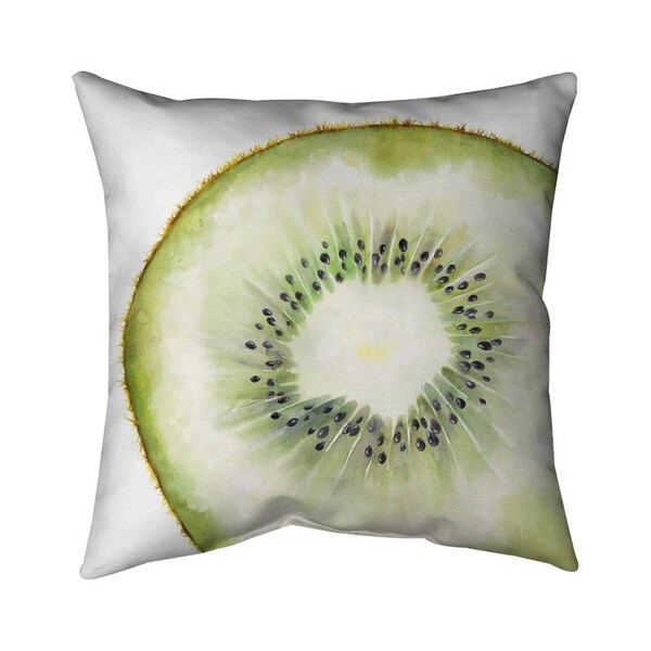 Begin Home Decor 26 x 26 in. Kiwi Slice-Double Sided Print Indoor Pillow - 5541-2626-GA74