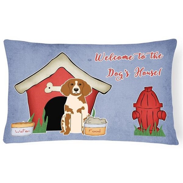 Carolines Treasures Carolines Treasures BB2826PW1216 Dog House Collection Brittany Spaniel Canvas Fabric Decorative Pillow - BB2826PW1216