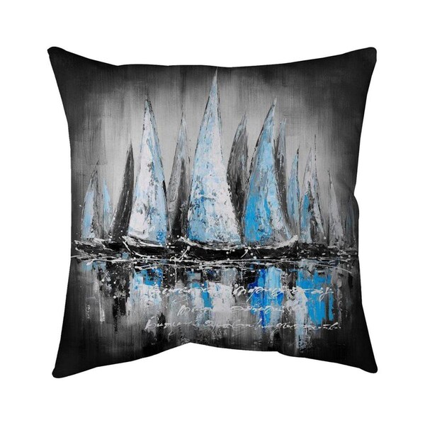 Begin Home Decor 20 x 20 in. Blue Sailboats-Double Sided Print Indoor Pillow - 5541-2020-CO27