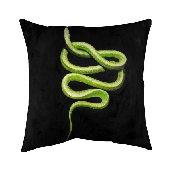Fondo 26 x 26 in. Green Snake-Double Sided Print Indoor Pillow - FO3333684