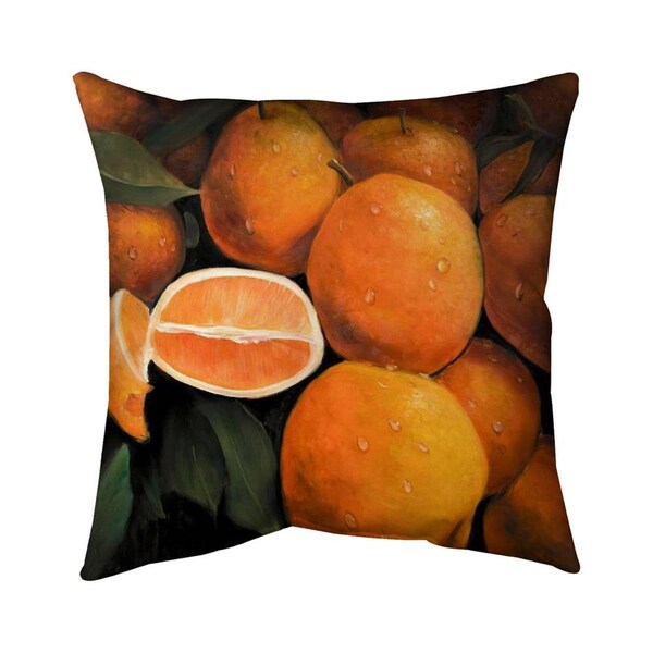 Begin Home Decor 26 x 26 in. Fresh Oranges-Double Sided Print Indoor Pillow - 5541-2626-GA59