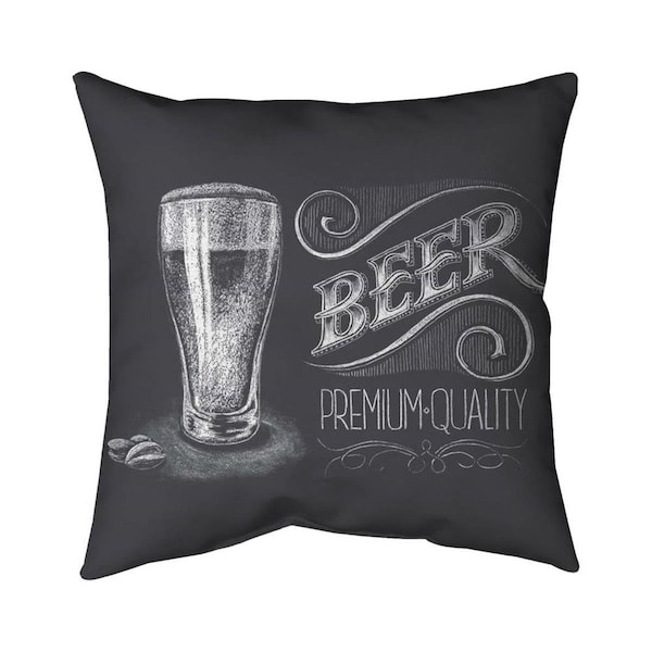 Begin Home Decor 20 x 20 in. Vintage Beer Signboard-Double Sided Print Indoor Pillow - 5541-2020-GA13