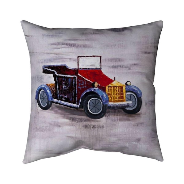 Begin Home Decor 26 x 26 in. Vintage Toy Car-Double Sided Print Indoor Pillow - 5541-2626-TR18