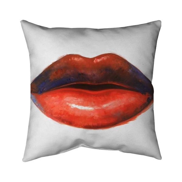 Begin Home Decor 20 x 20 in. Red Lipstick-Double Sided Print Indoor Pillow - 5541-2020-MI63