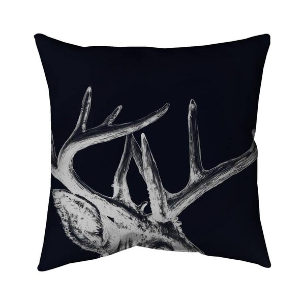 Fondo 26 x 26 in. Blue Roe Deer Plume-Double Sided Print Indoor Pillow - FO2794145