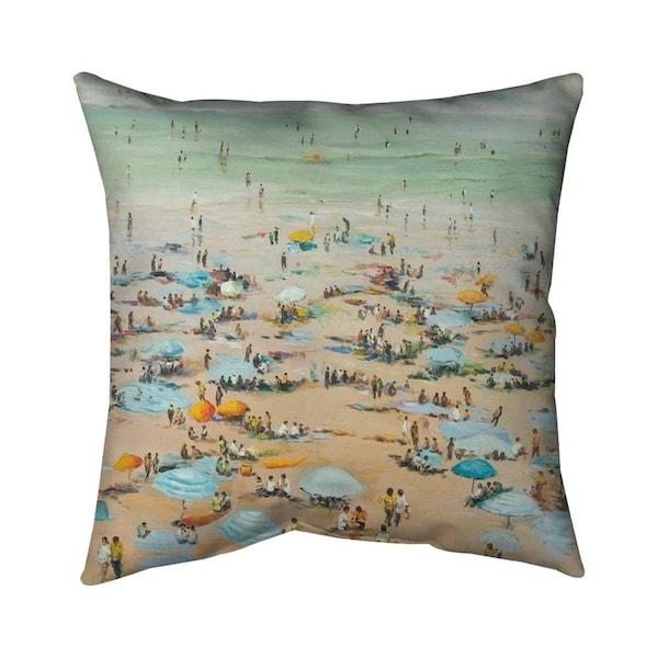 Fondo 26 x 26 in. People At The Beach-Double Sided Print Indoor Pillow - FO2772460