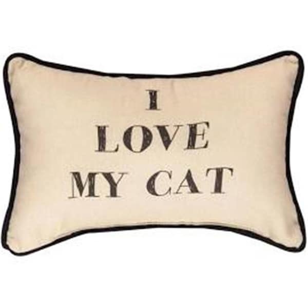 Manual Woodworkers & Weavers Manual Woodworkers & Weavers SWILMC 12.5 x 8.5 in. I Love My Cat Word Pillow - SWILMC