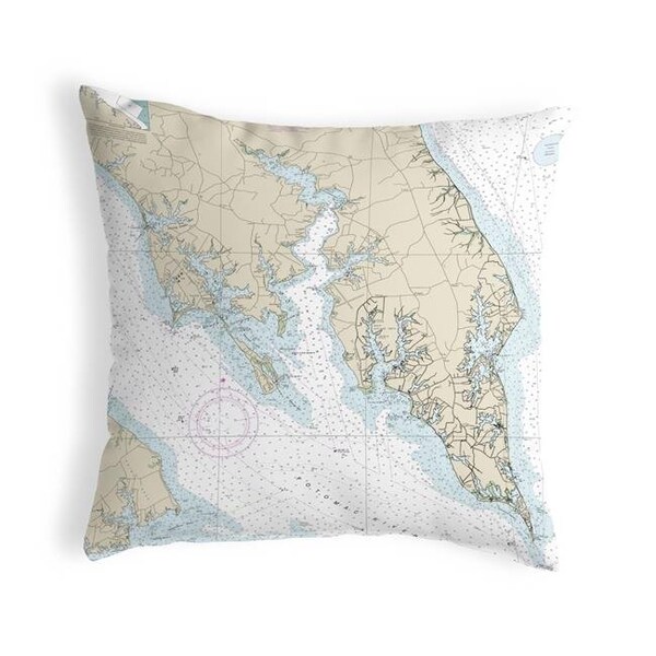 Betsy Drake Betsy Drake NC12233LT Leonardtown; MD Nautical Map Noncorded Indoor & Outdoor Pillow - 18 x 18 in. - NC12233LT