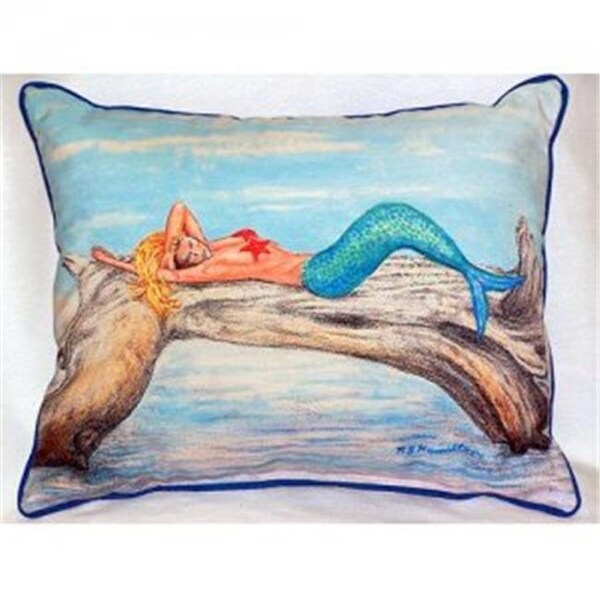 Betsy Drake Betsy Drake HJ155 Mermaid on Log Indoor & Outdoor Throw Pillow; 16 x 20 in. - HJ155