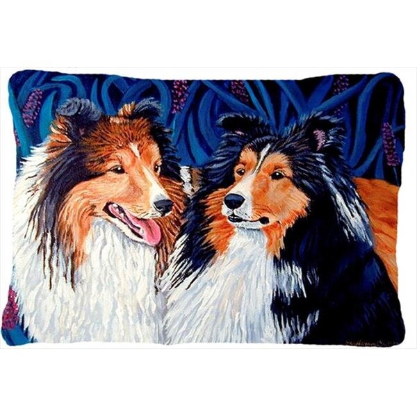 Carolines Treasures Carolines Treasures 7508PW1216 12 x 16 in. Sheltie Decorative Indoor & Outdoor Fabric Pillow - 7508PW1216