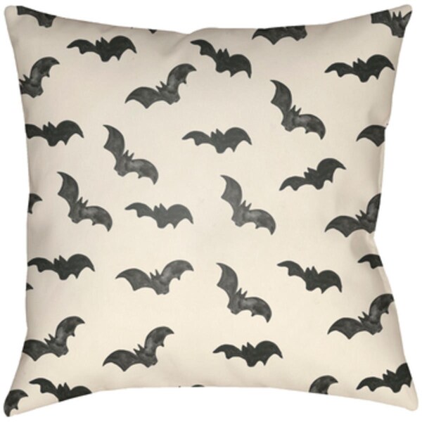 Artistic Weavers Lodge Cabin Bat Poly Filled Pillow - Black & Beige - 20 x 20 in. - LGCB2088-2020