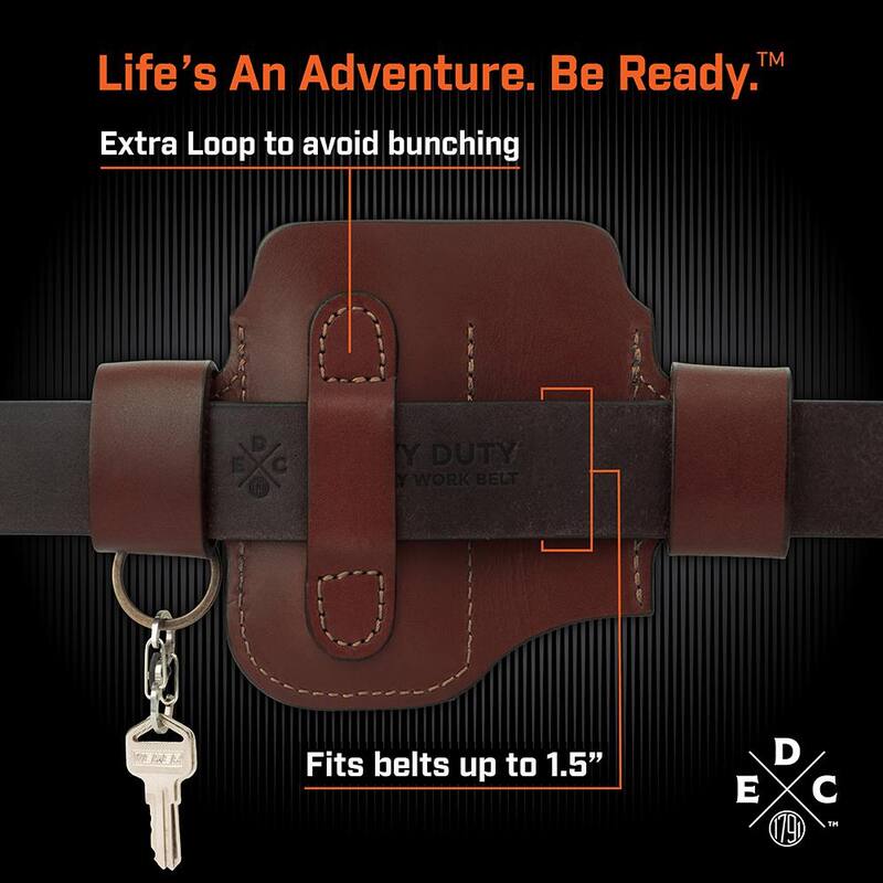 1791 EVERYDAY CARRY 7.5 in. Heavy-Duty Large and XL Chestnut Full-Grain Leather Tool Organizer - WEBHDASSFCHNA