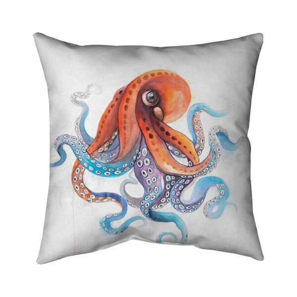Fondo 26 x 26 in. Funny Colorful Octopus-Double Sided Print Indoor Pillow - FO3342289