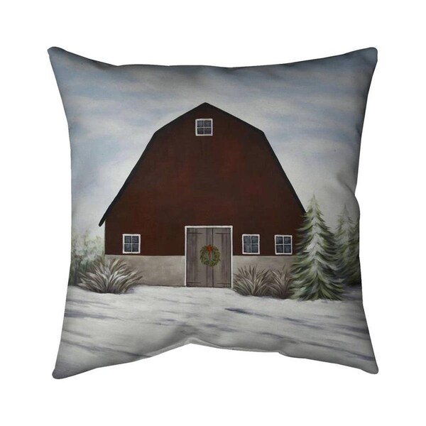 Fondo 26 x 26 in. Its Winter on the Farm-Double Sided Print Indoor Pillow - FO2794558
