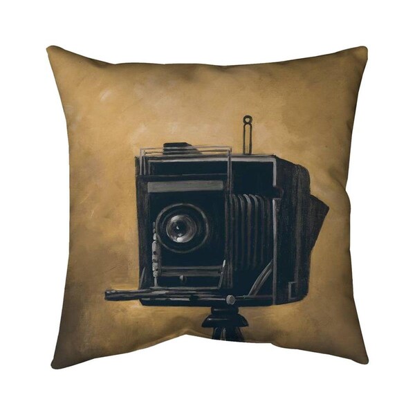 Begin Home Decor 20 x 20 in. Vintage Camera-Double Sided Print Indoor Pillow - 5541-2020-AN164-1