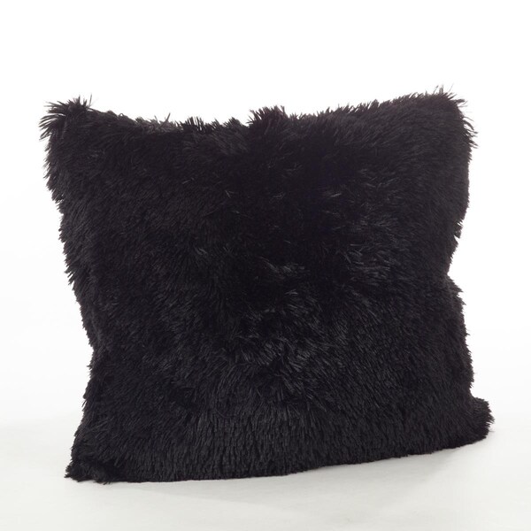 Rlm Distribution SARO  18 in. Square Juneau Classic Faux Fur Pillow with Down Filled  Black - HO2657561