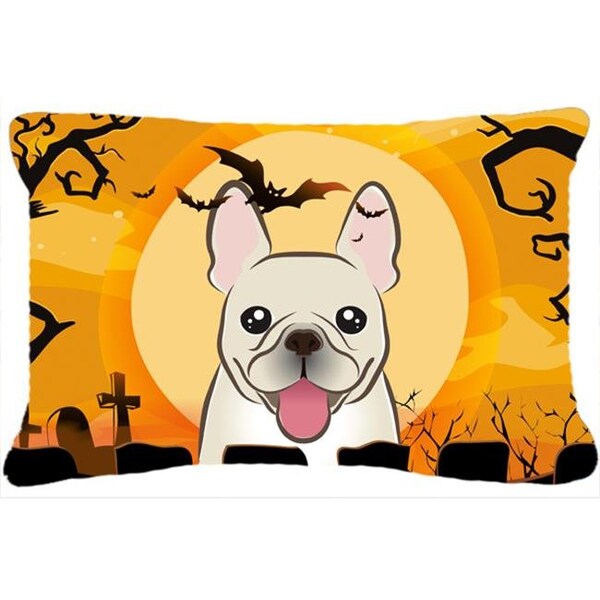 Carolines Treasures Carolines Treasures BB1796PW1216 Halloween French Bulldog Fabric Decorative Pillow - BB1796PW1216