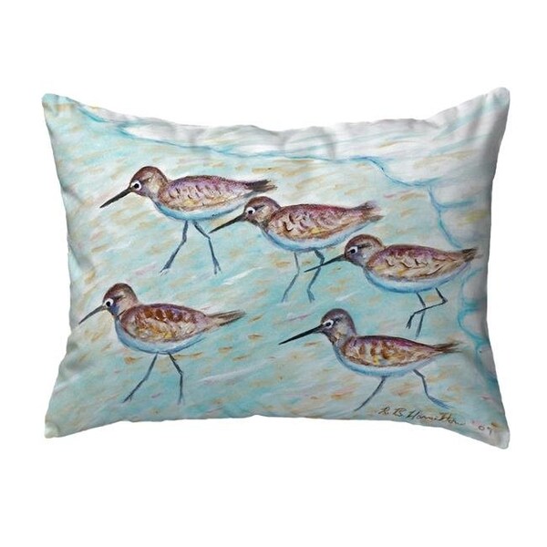 Betsy Drake Betsy Drake KS269 12 x 12 in. Sandpipers Small No-Cord Pillow - KS269