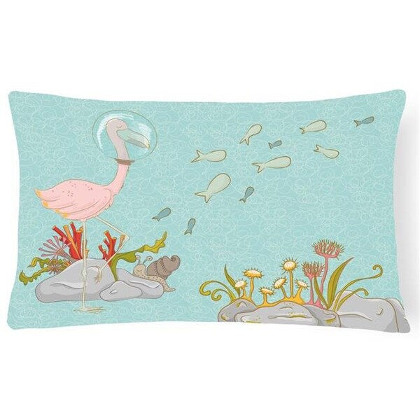 Carolines Treasures Carolines Treasures BB8535PW1216 Flamingo Underwater Canvas Fabric Decorative Pillow - BB8535PW1216