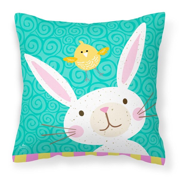 Jensendistributionservices Happy Easter Rabbit Fabric Decorative Pillow - MI2551939