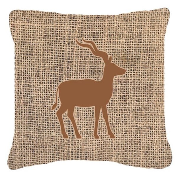 Carolines Treasures Carolines Treasures BB1121-BL-BN-PW1818 Deer Burlap and Brown Indoor & Outdoor Decorative Fabric Pillow - 18 x 18 in. - BB1121-BL-BN-PW1818