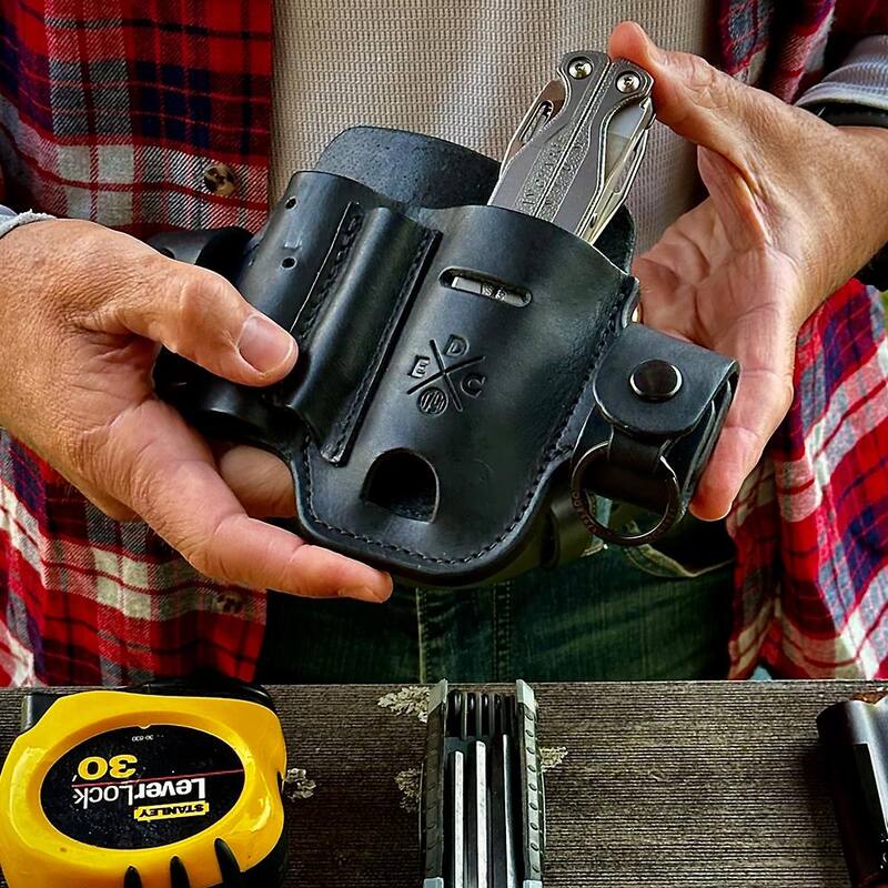 1791 EVERYDAY CARRY 7.5 in. Heavy-Duty Large and XL Black Full-Grain Leather Tool Organizer - WEBHDASSFBLKA