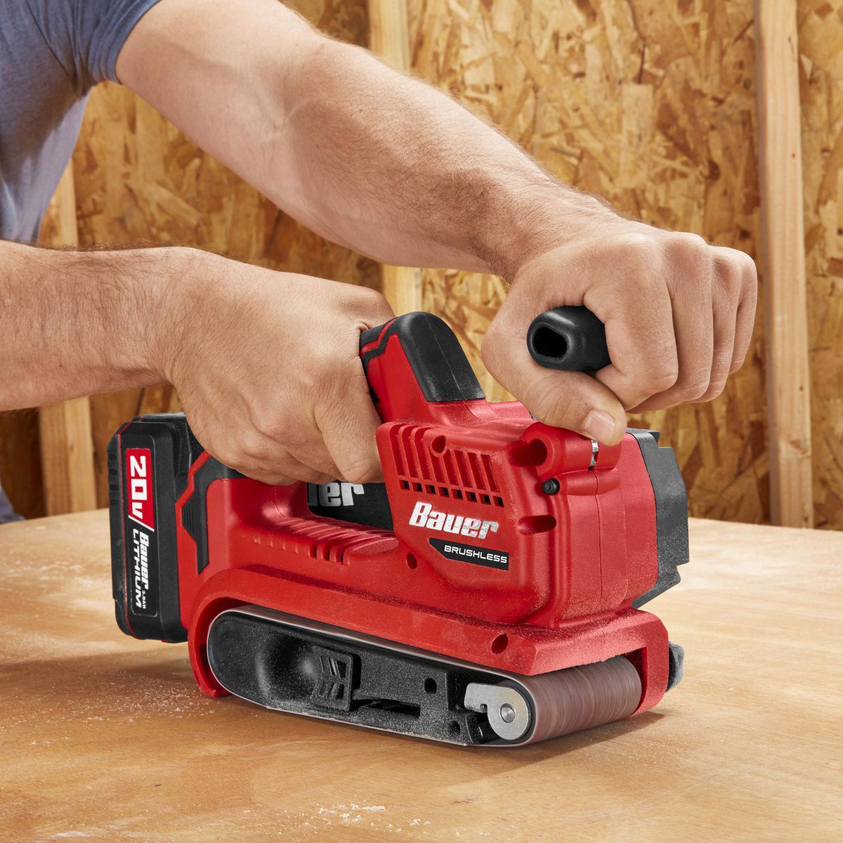 Lijadora de Banda Inalámbrica Bauer 20V sin Escobillas de 3 pulgadas x 18 pulgadas - Herramienta Únicamente - 59377