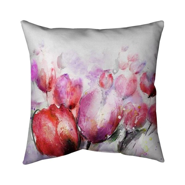 Begin Home Decor 26 x 26 in. Abstract Blurry Tulips-Double Sided Print Indoor Pillow - 5541-2626-FL98