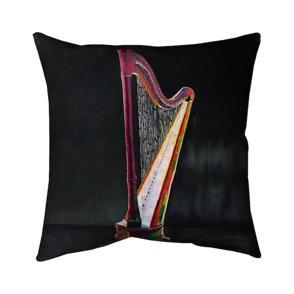 Fondo 20 x 20 in. Colorful Realistic Harp-Double Sided Print Indoor Pillow - FO2796358