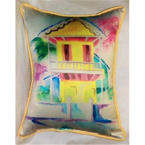 Betsy Drake W. Palm Hut Yellow Throw Pillow- 16 x 20 in. - HJ231