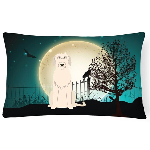 Carolines Treasures Halloween Scary Irish Wolfhound Canvas Fabric Decorative Pillow - BB2255PW1216