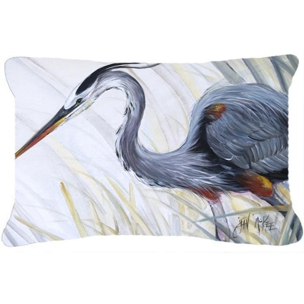 Carolines Treasures Carolines Treasures JMK1017PW1216 Blue Heron Frog Hunting Canvas Fabric Decorative Pillow - JMK1017PW1216