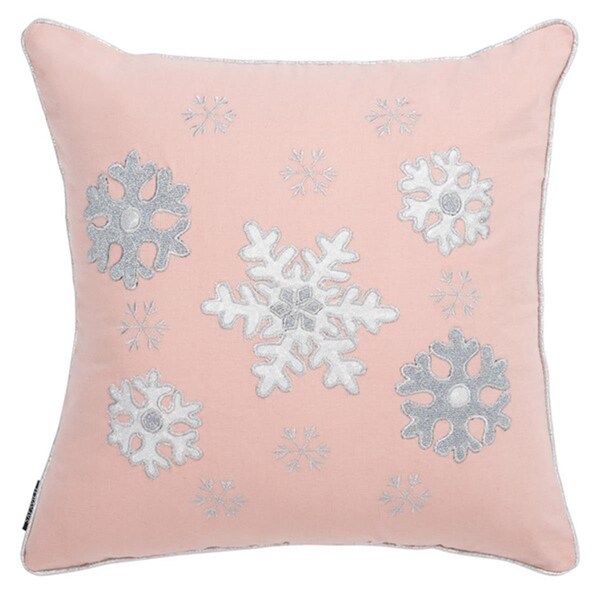 Safavieh Sunderland Snowflake Pillow, Silver & Pink - HOL4010A-1818