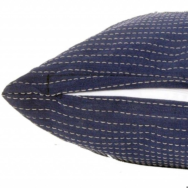 Homeroots Blue & White Pillow with Star 16.5 x 16.5 x 5 in. - 364152