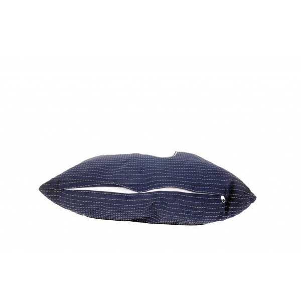 Homeroots Blue & White Pillow with Star 16.5 x 16.5 x 5 in. - 364152