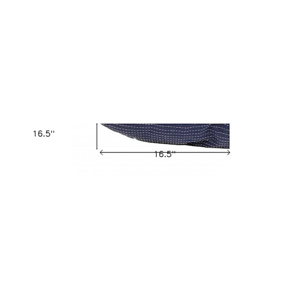 Homeroots Blue & White Pillow with Star 16.5 x 16.5 x 5 in. - 364152