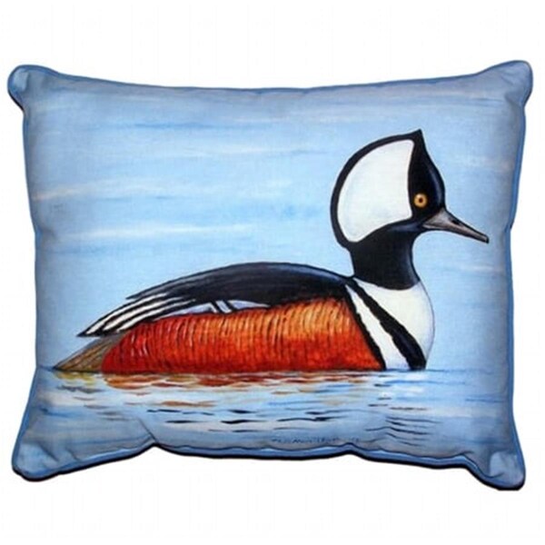 Betsy Drake Hooded Merganser Extra Large Zippered Pillow - 20 x 24 in. - ZP459