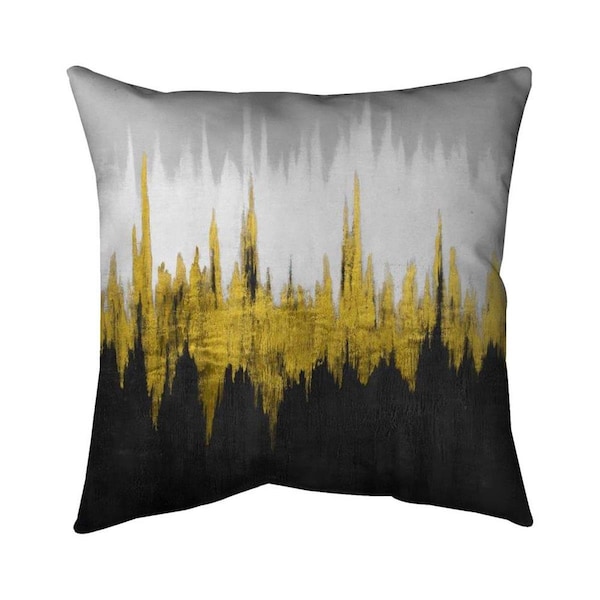 Begin Home Decor 20 x 20 in. Golden Zigzag-Double Sided Print Indoor Pillow - 5541-2020-AB103-1