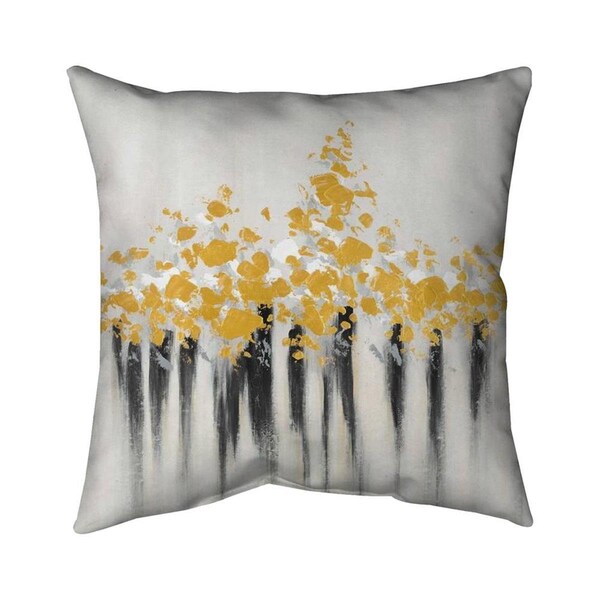 Begin Home Decor 20 x 20 in. Abstract Gold Flowers-Double Sided Print Indoor Pillow - 5541-2020-AB33