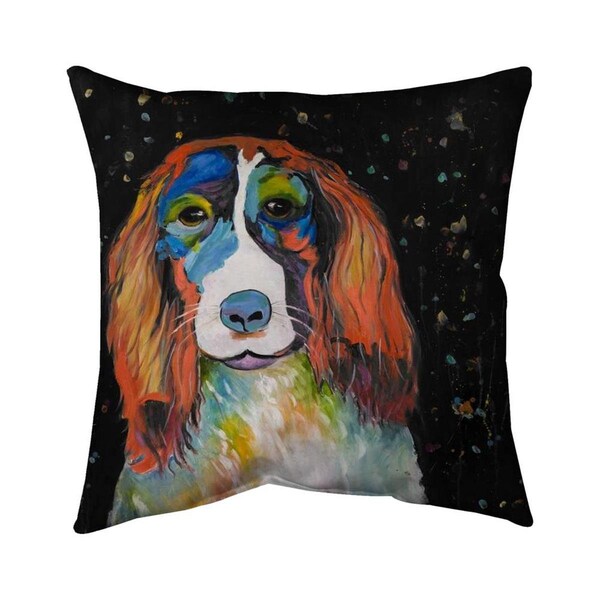 Fondo 20 x 20 in. Colorful Dog-Double Sided Print Indoor Pillow - FO2798478