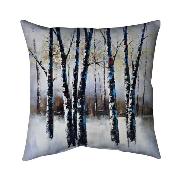 Begin Home Decor 20 x 20 in. Frosted Trees-Double Sided Print Indoor Pillow - 5541-2020-LA8