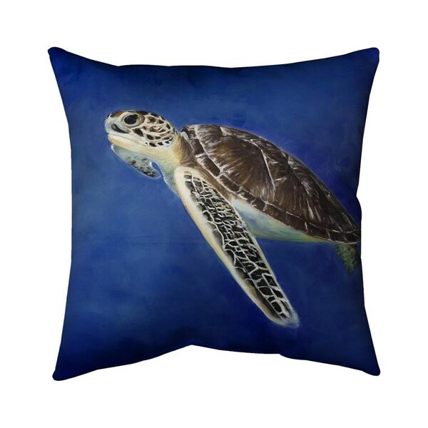 Begin Home Decor 20 x 20 in. Beautiful Sea Turtle-Double Sided Print Indoor Pillow - 5541-2020-AN274-2
