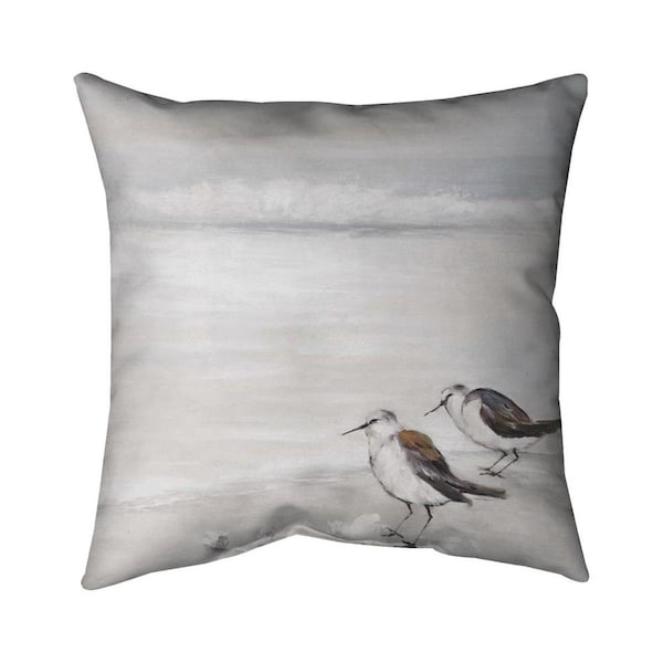 Begin Home Decor 20 x 20 in. Two Sandpipiers Birds-Double Sided Print Indoor Pillow - 5541-2020-AN97-1