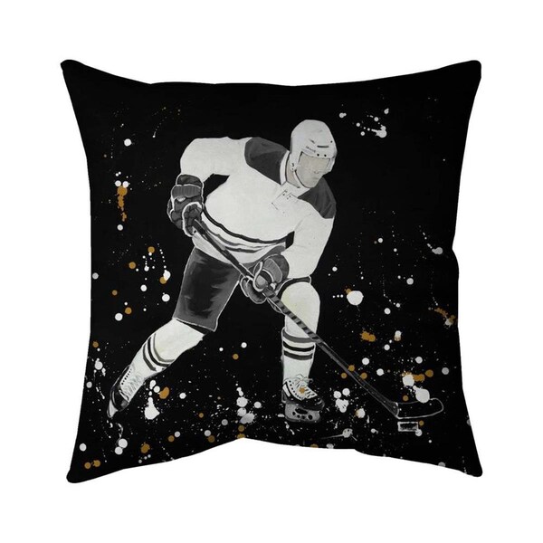 Begin Home Decor 26 x 26 in. Hockey Player In Action-Double Sided Print Indoor Pillow - 5541-2626-SP72