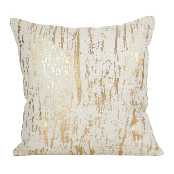 Rlm Distribution 20 in. Distressed Metallic Foil Design Pillow Cover Gold - HO3205316
