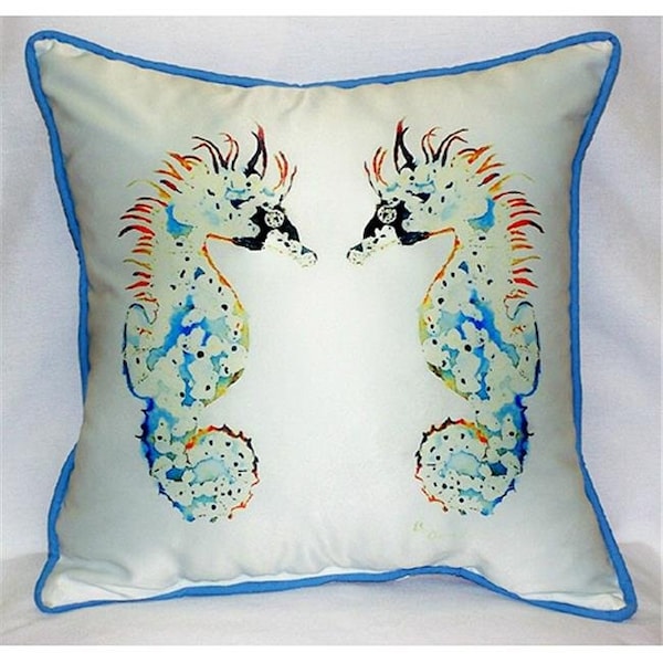 Betsy Drake Betsy Drake HJ388 Betsy's Seahorses Art Only Pillow 18"x18" - HJ388